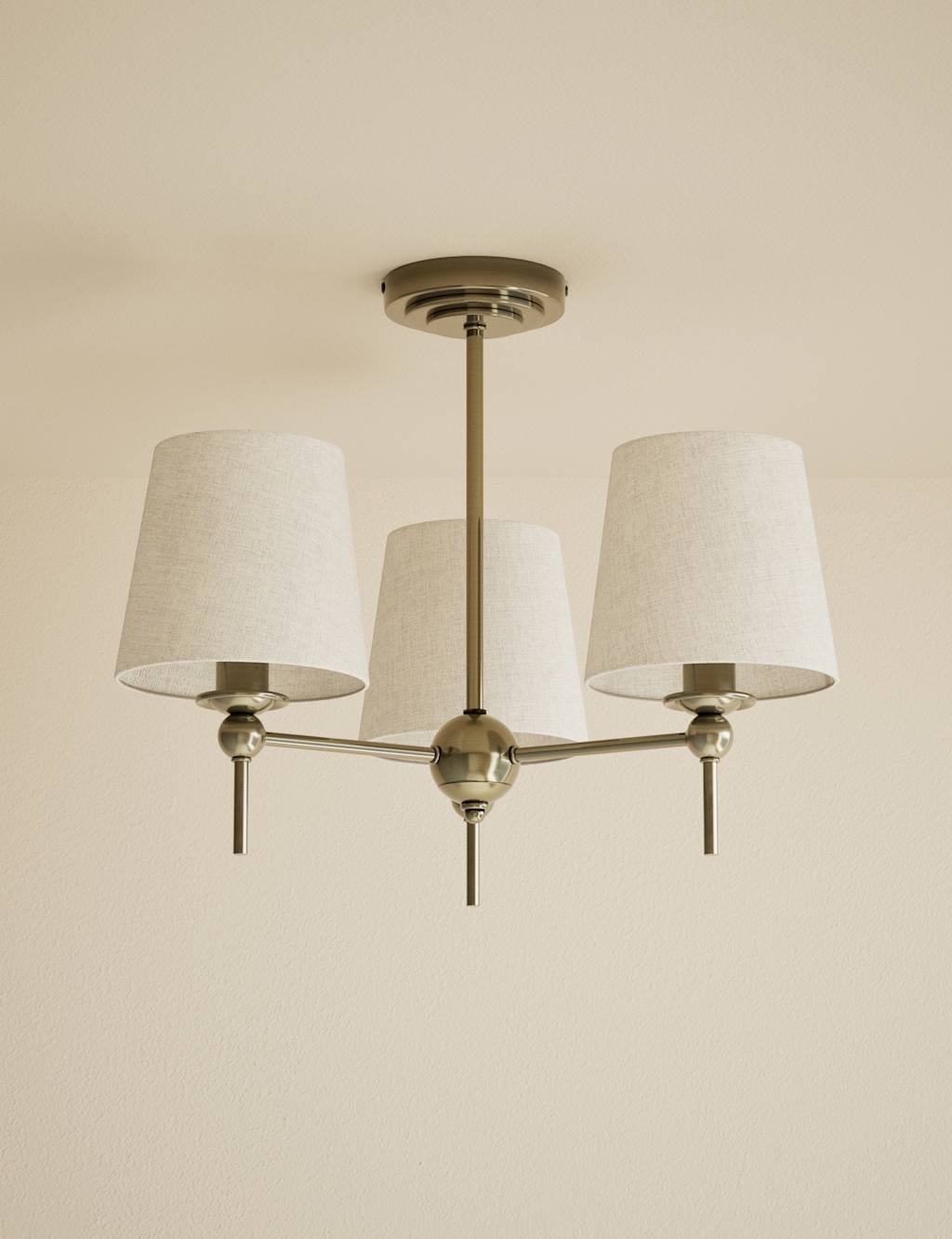 M&S Blair Flush Ceiling Light Antique Brass