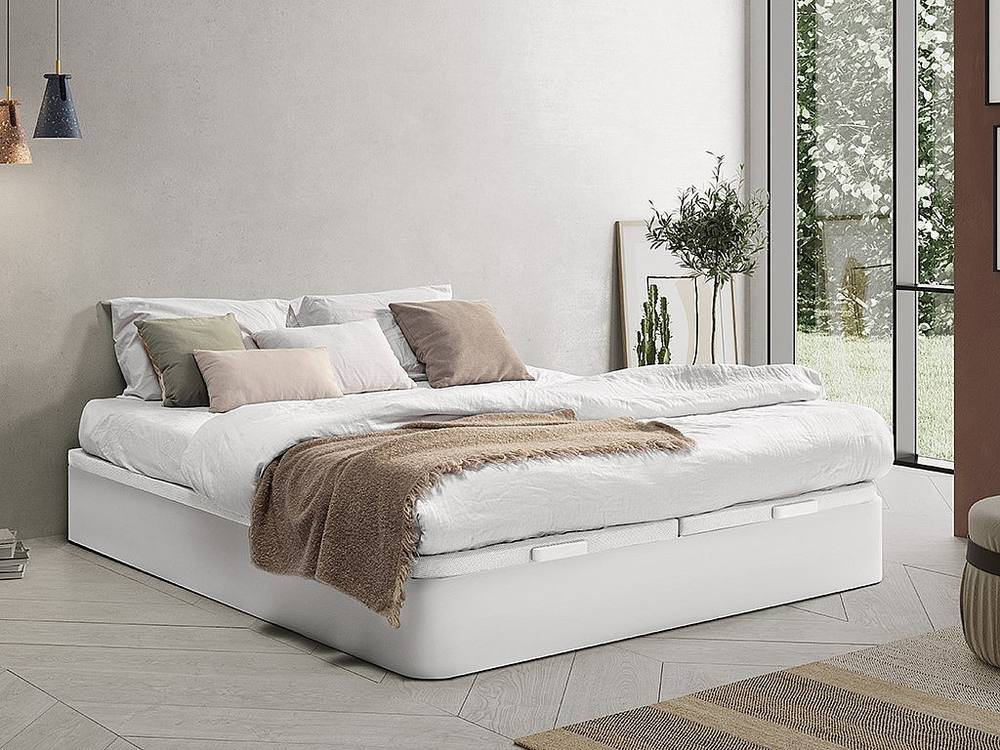 Vente-unique Ottoman Bedframe - 180 X 200 Cm - Matte White - HESTIA By YSMÉE