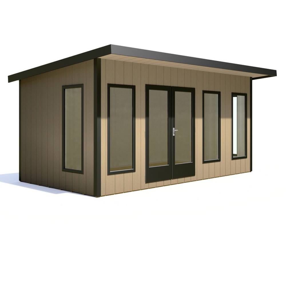 Shires Cali 16x8 Feet Pent 1 Garden Office - OSB/MDF - L334xW509.4xH246.1 cm in Light Brown 5
