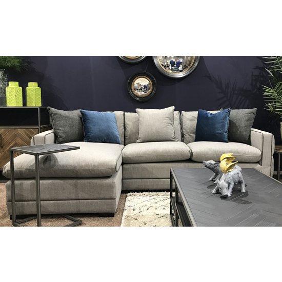 Ivy Corner Left Handed Fabric Sofa Bed In Grey