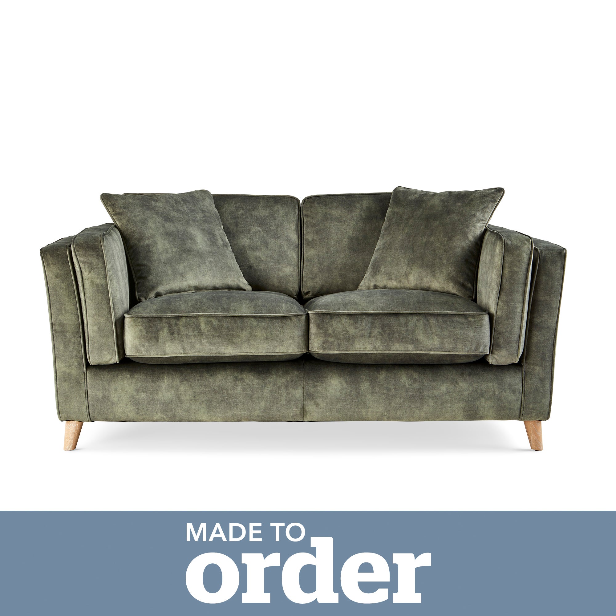 Arabella 2 Seater Sofa Slub Velvet Slub Velvet Forest Green