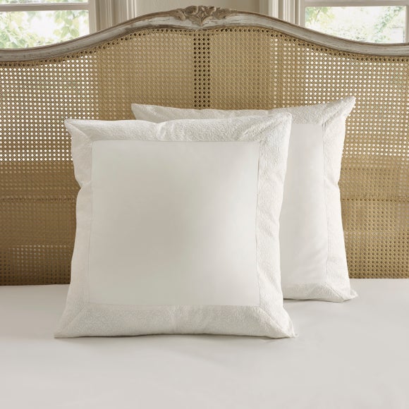 Dorma Elmley Embroidered 100% Cotton Pillow Sham