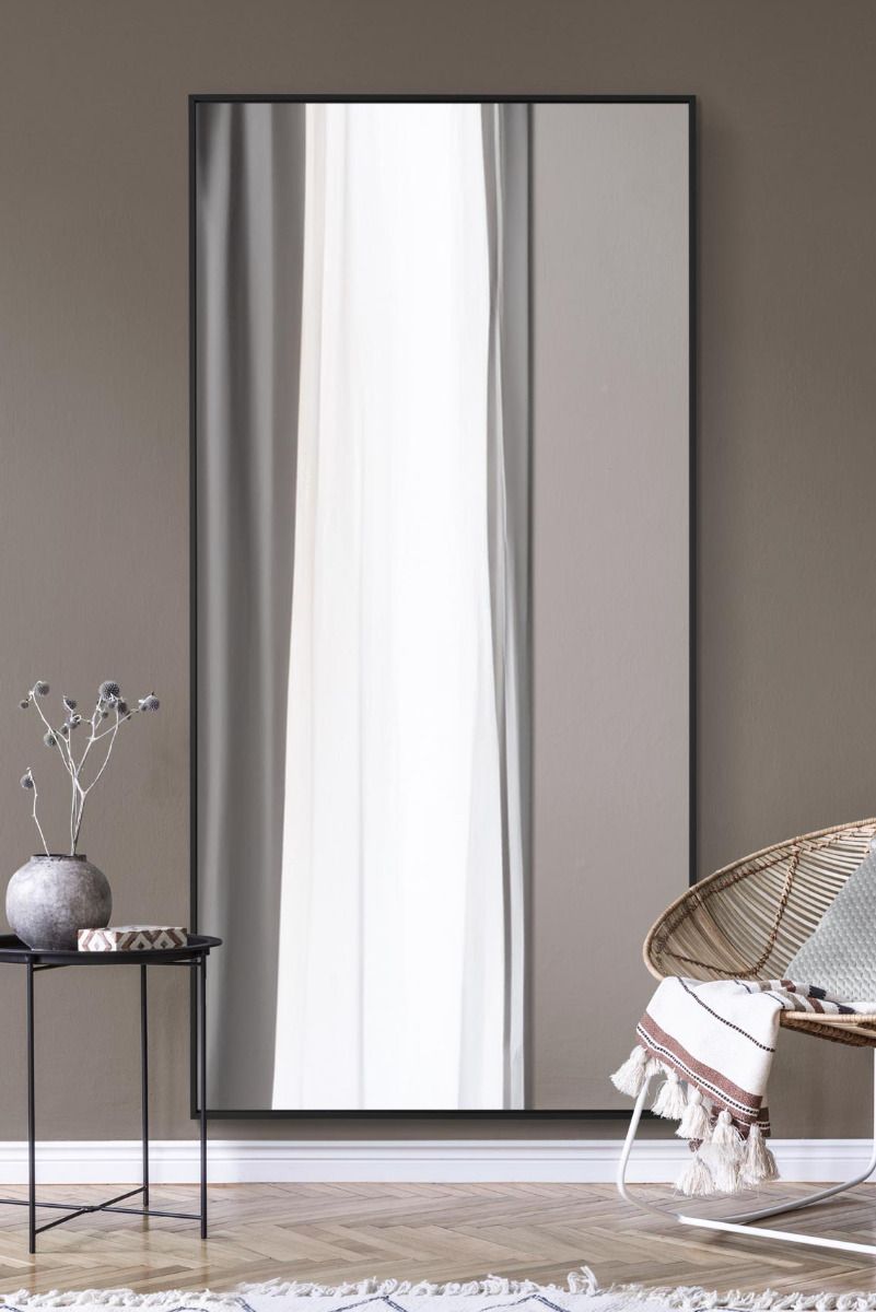MirrorOutlet Black Aluminium Edged Wall Mirror 79" X 39" (200CM X 100CM) 2
