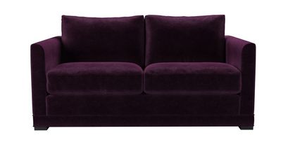 Aissa 2 Seat Sofa Bed in Plum Smart Velvet - sofa.com
