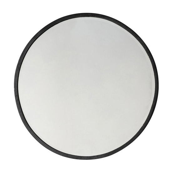 Higgins Large Round Wall Bedroom Mirror In Black