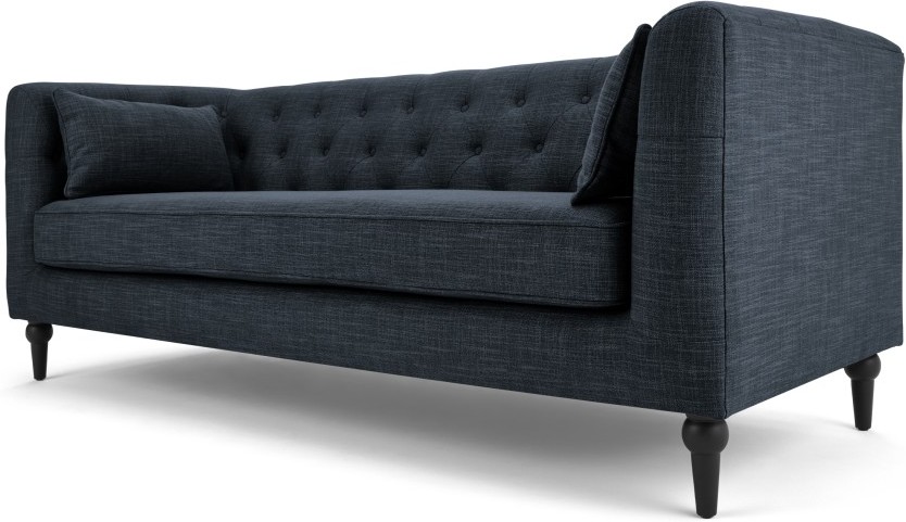 Flynn 3 Seat Sofa, Atlantic Blue Linen Mix