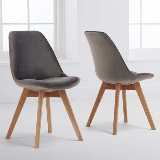 Danni Grey Velvet Dining Chairs In A Pair