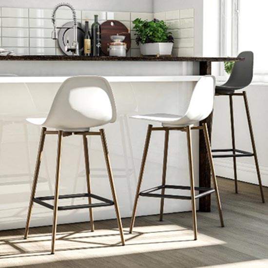 Copley Plastic Bar Stool In White