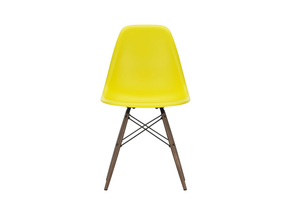 Vitra Eames DSW Side Chair New Height Sunlight Dark Maple Base