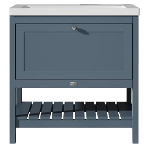 Bayswater Hartleigh Stiffkey Blue Traditional Freestanding Vanity Unit & 1 Tap Hole Modern Recessed Basin - 800mm
