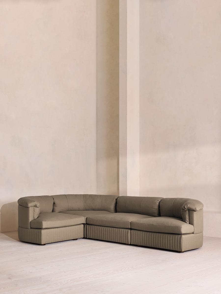 Oona Modular Sofa, L-Shape Sofa, Linen, Mushroom