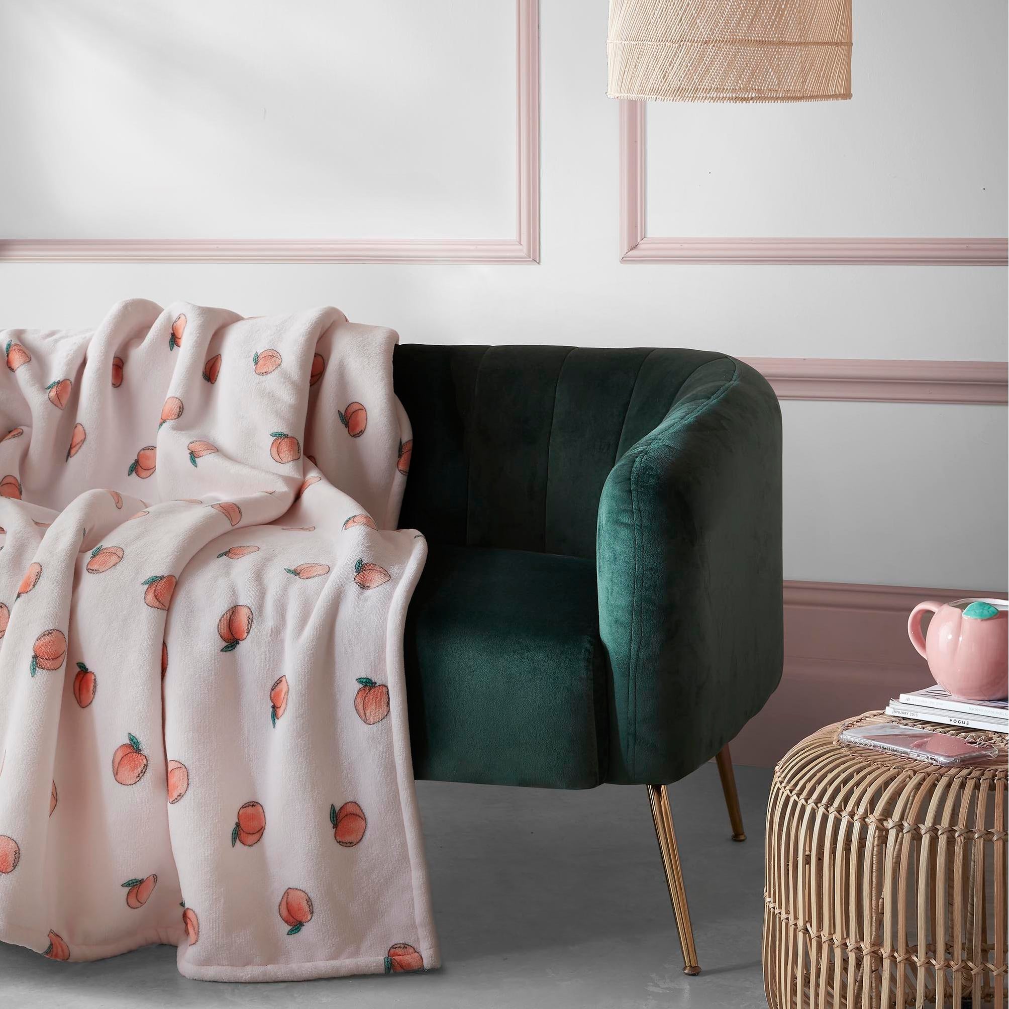 Skinny Dip Peachy Throw Pink and Green