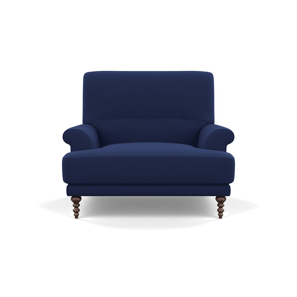 SCP Oscar Informal Armchair Melton Wool New Navy Walnut Feet