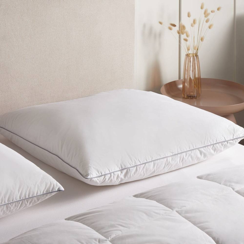Wyld and Coco Low Profile Pillow Triple Compartment Duck Feather and Down in White
