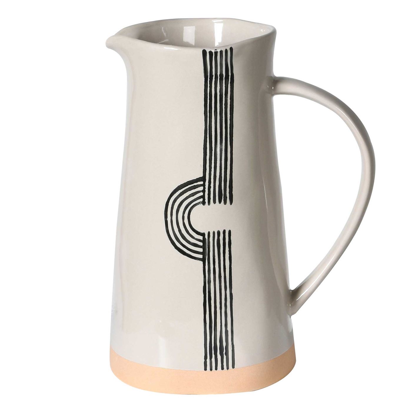 Ceramic Cream Jug, Cream and Black
