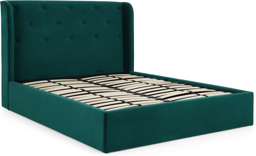 Ormond Super King Size Ottoman Storage Bed, Seafoam Blue Velvet