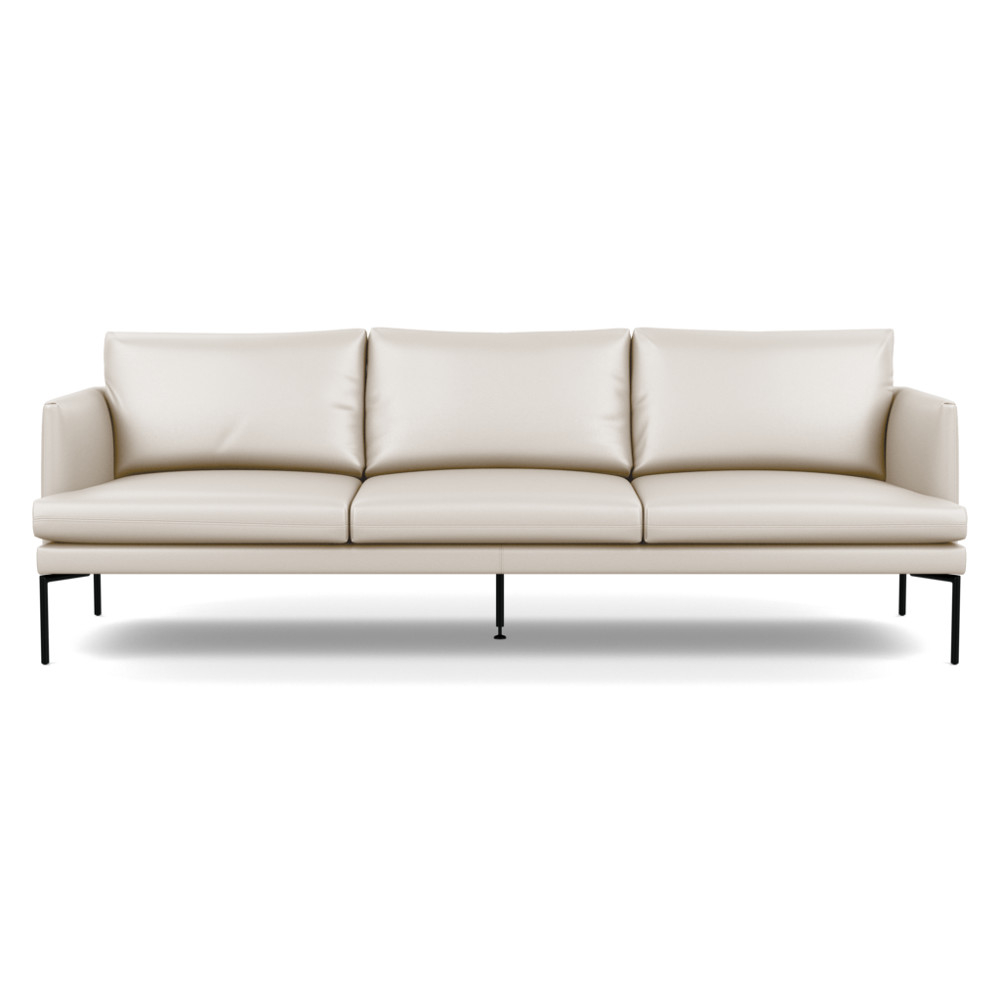 Heal's Matera 4 Seater Sofa Leather Hide Panna 7183 Black Feet