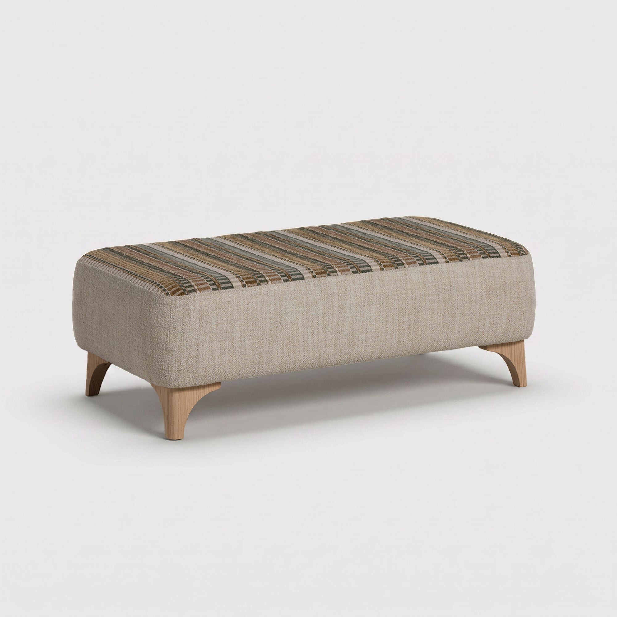 Calloway Bench Stool Natural Oak Foot Fabric | Barker & Stonehouse
