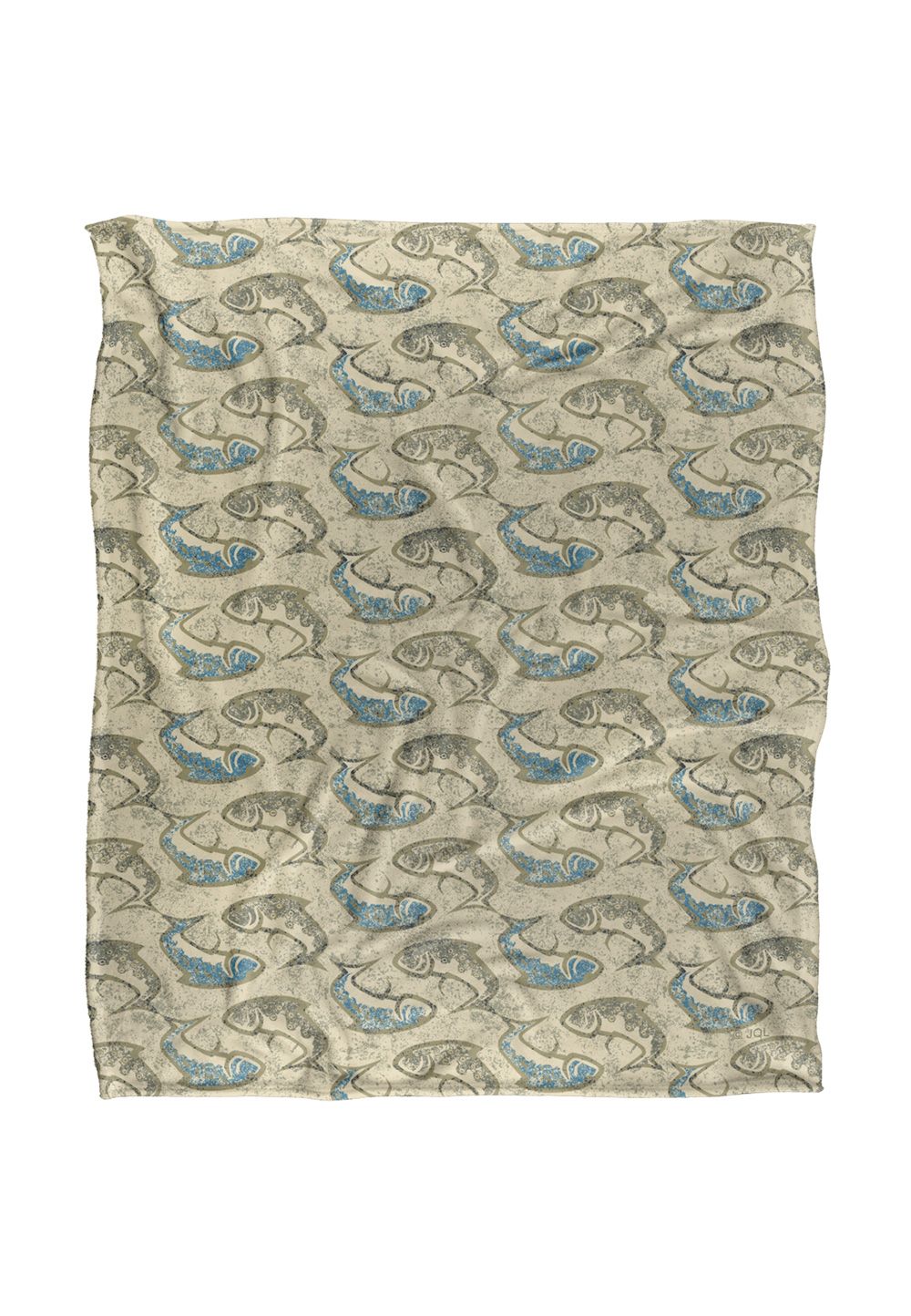 JQ Licensing Jl-Jp Ying Yang Fish Pattern Silky Touch Super Soft Throw Blanket 152 X 127 cm in White