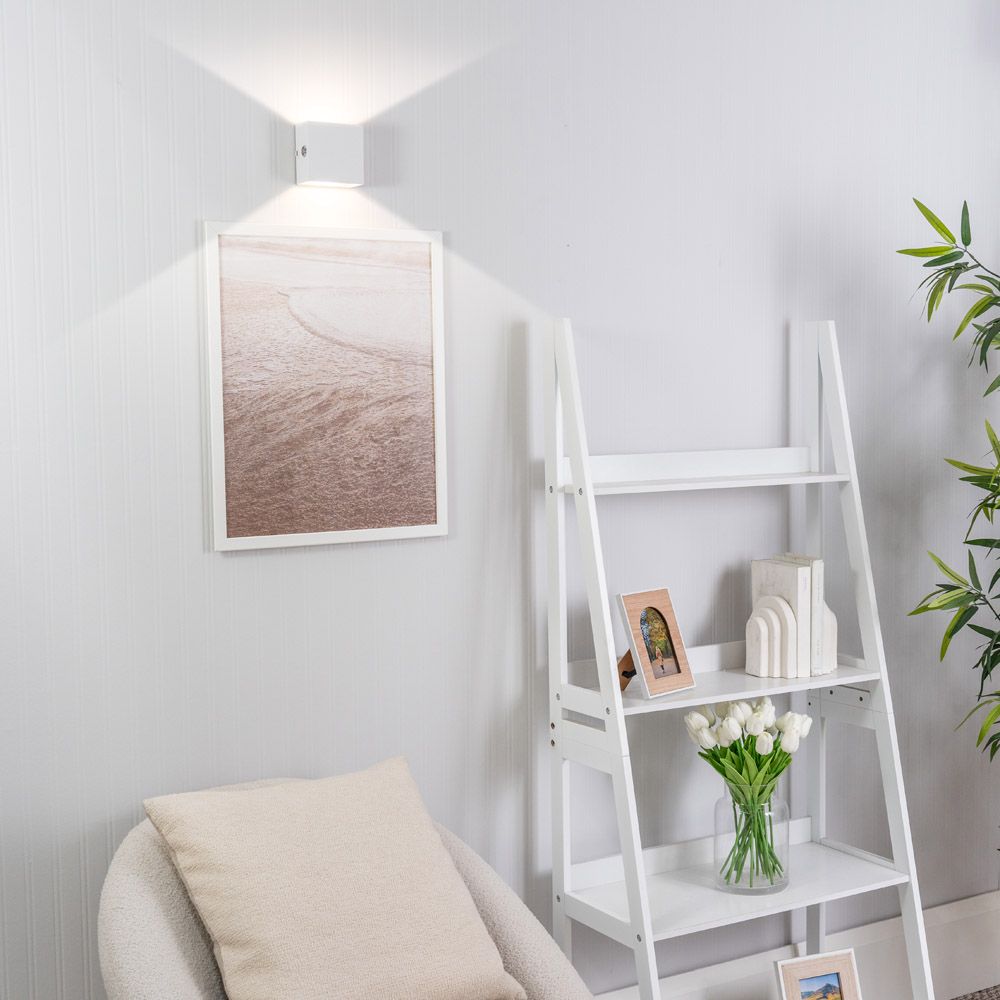 ValueLights Marx White Rechargeable Easy Fit Wall Light Fitting