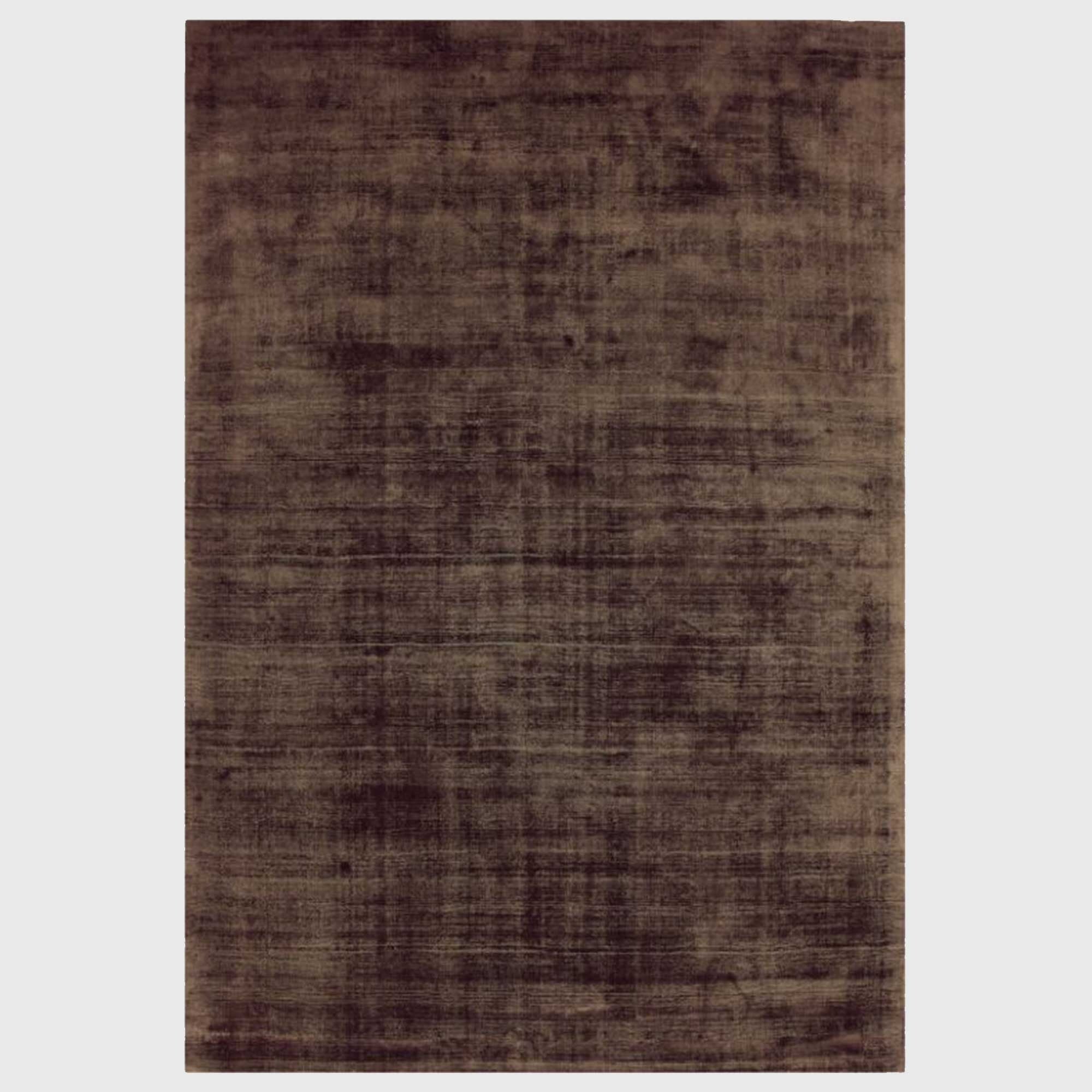 Tyde 160x230cm Rug Chocolate, Square, Brown Viscose | Barker & Stonehouse