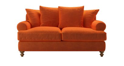 Teddy 2 Seat Sofabed in Paprika Smart Velvet - sofa.com