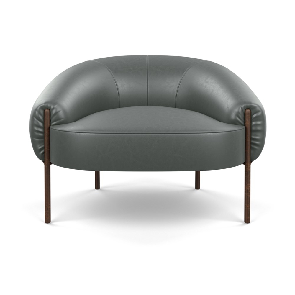 Heal's Isola Armchair Daino Leather Steel Bronze Feet