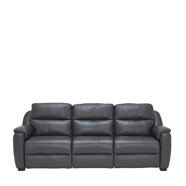 Strauss Grey Leather Large Recliner Sofa  - Barker & Stonehouse