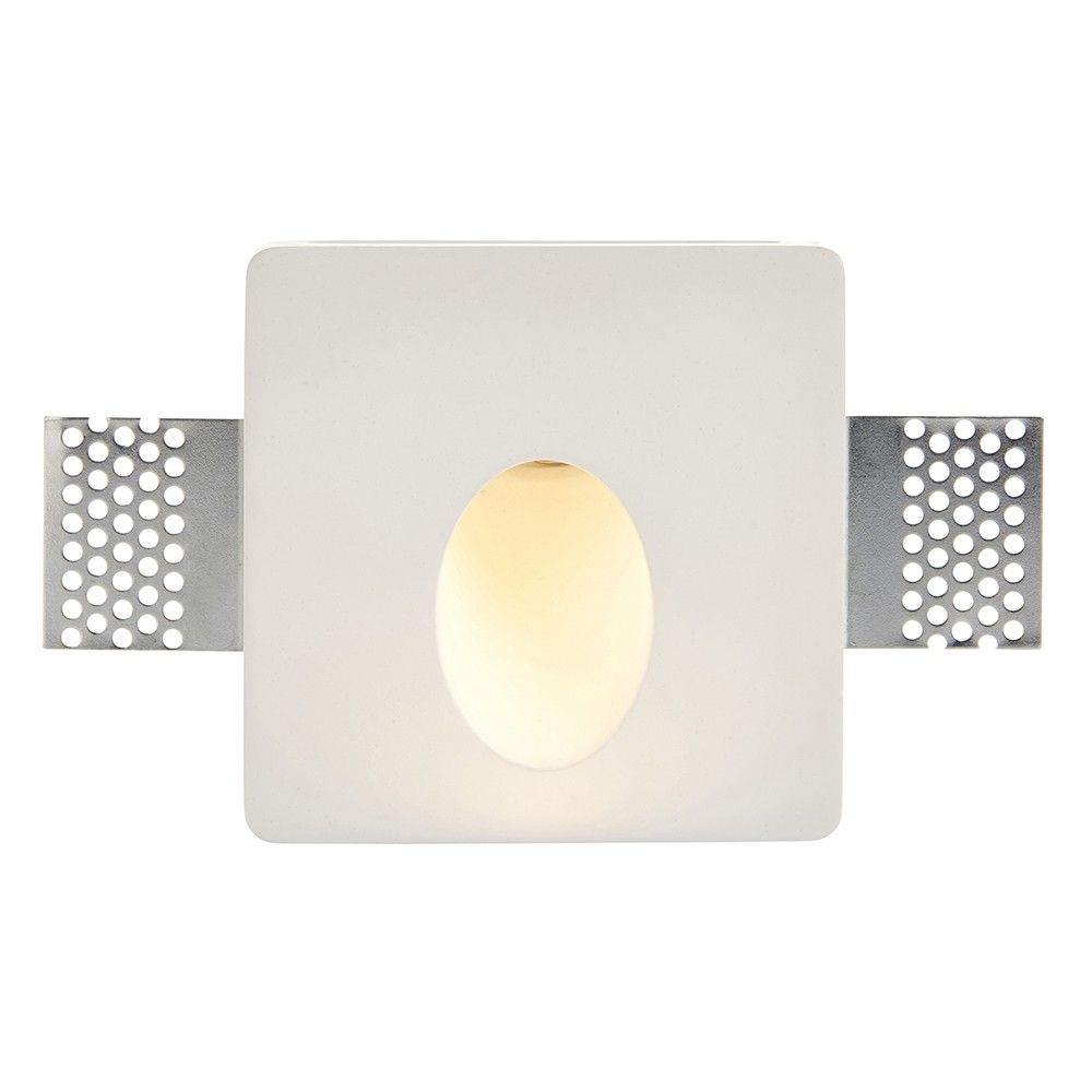 Netlighting Zeke Recessed Wall Light Trimless Square 1.5W White Plaster