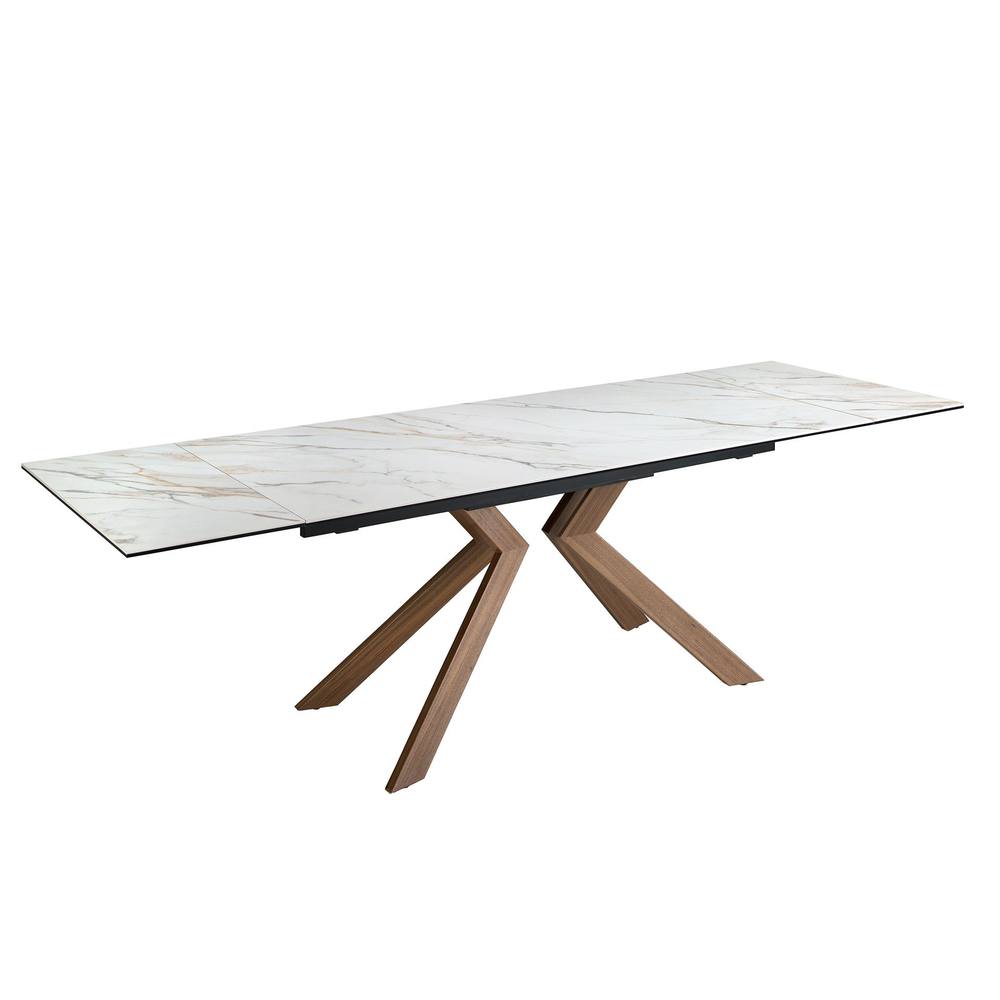 Angel Cerda Rectangular Extendable Dining Table - Porcelain in White