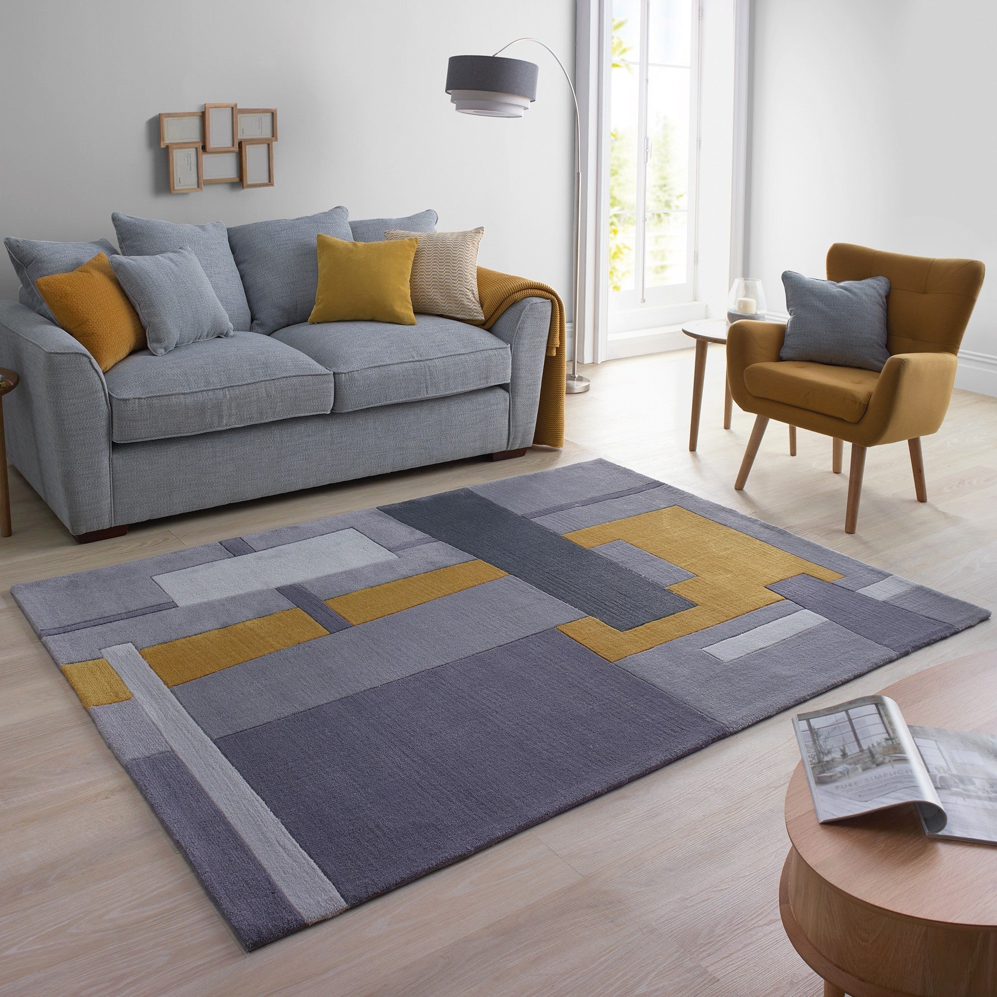 Elements Farg Abstract Rug Grey/Multi-Coloured