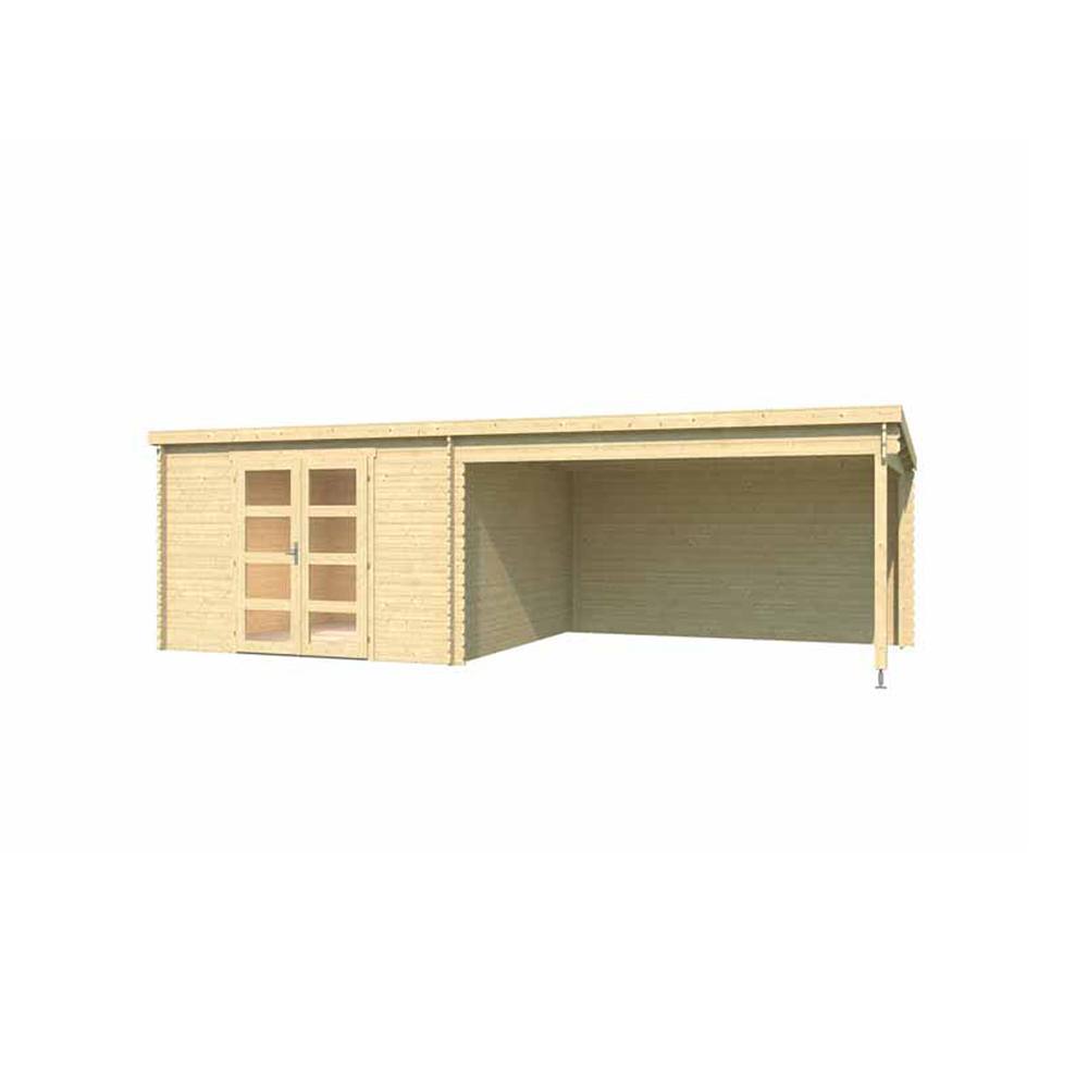 Lasita Maja Ltd New Orleans-Log Cabin, Garden Room, Home Office - L730xW359.1xH222.3cm in Natural 2