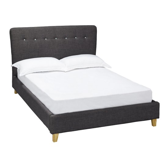 Portico Fabric King Size Bed In Grey