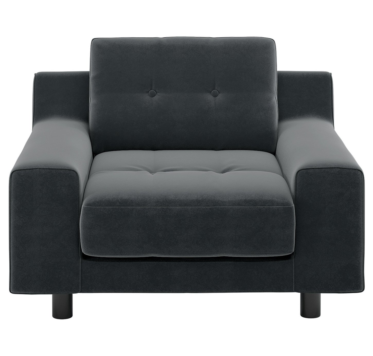 Habitat Hendricks Dark Grey Velvet Armchair