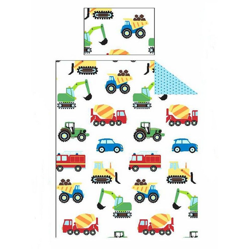 PriceRightHome Trucks & Transport Duvet Cover Set in White