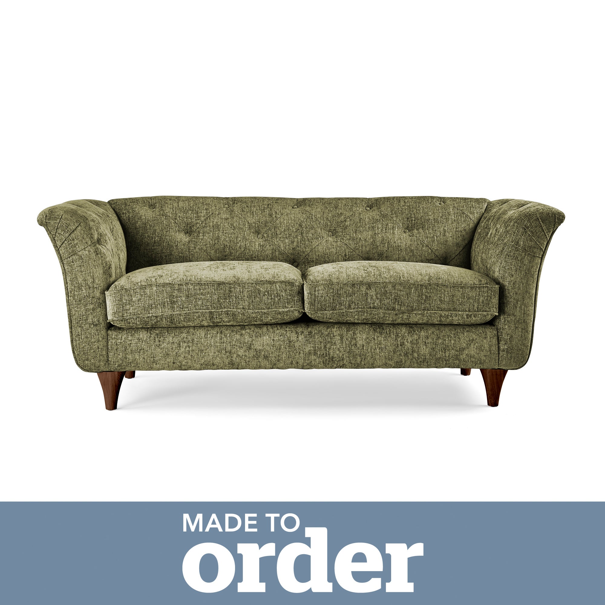 Jaipur 2 Seater Sofa Luxury Chenille Premium Chenille Olive