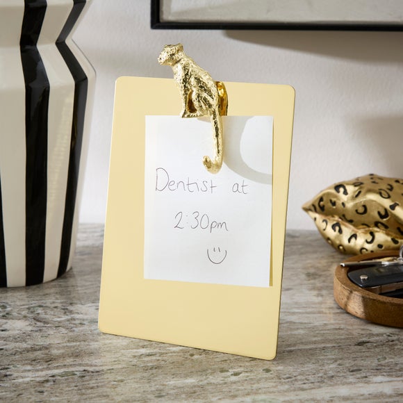 Leopard Gold Metal Freestanding Memo Board