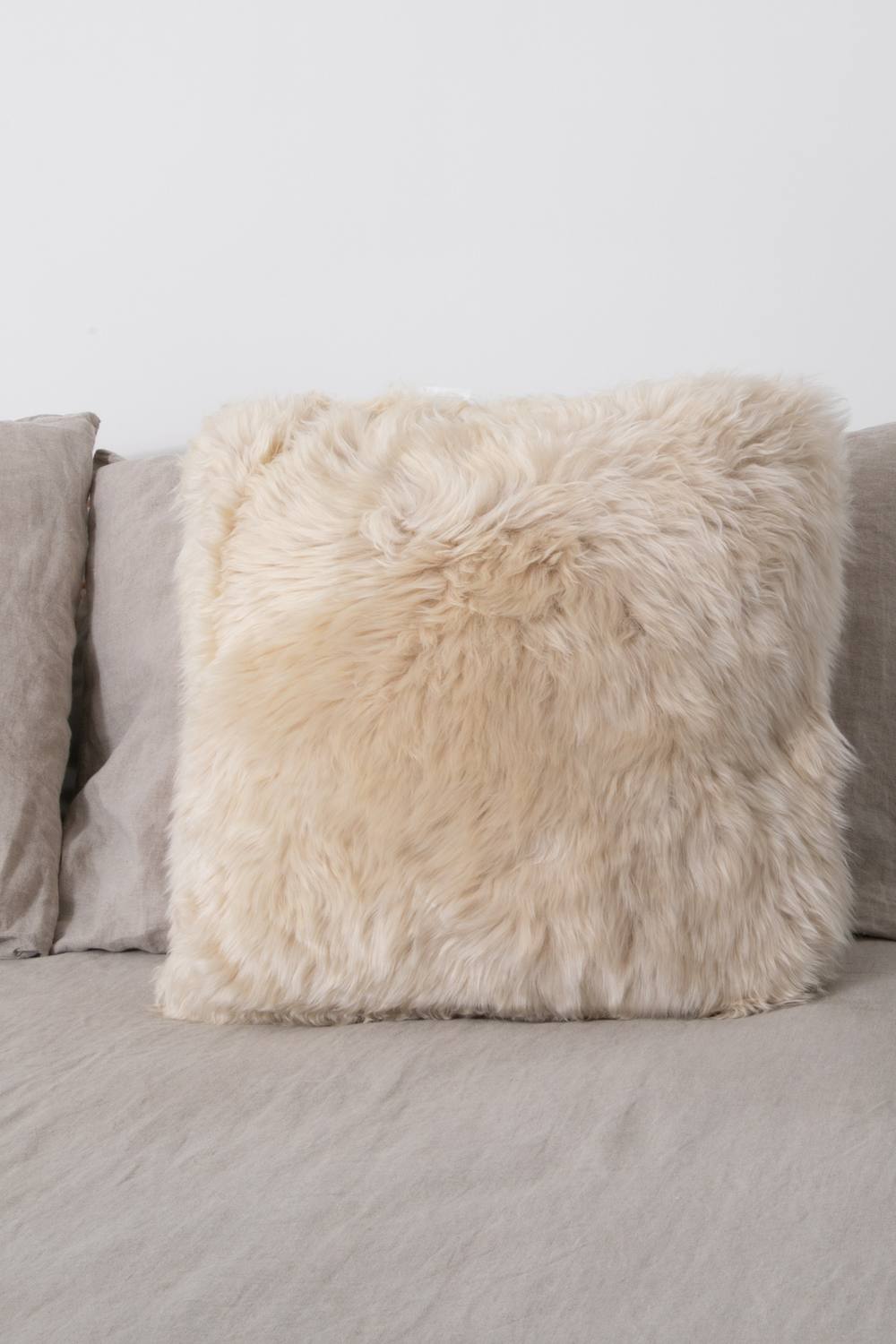 Native Natural Double Sided Beige Sheepskin Cushion 45x45cm