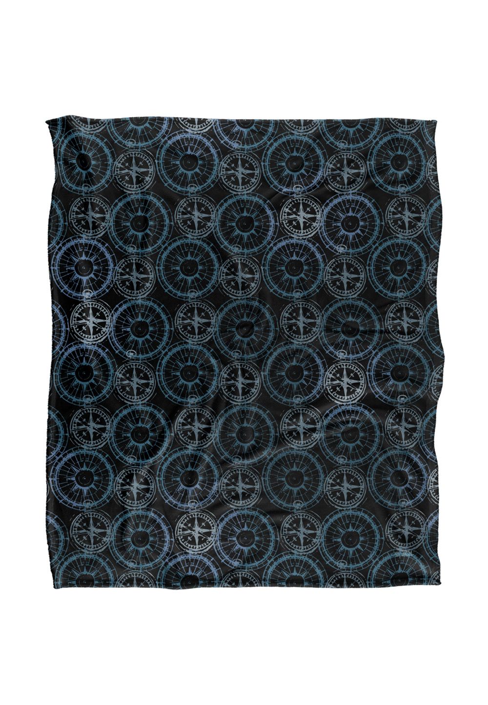 JQ Licensing Jl-Jp Compass Pattern 2 Silky Touch Super Soft Throw Blanket 152 X 127 cm in White