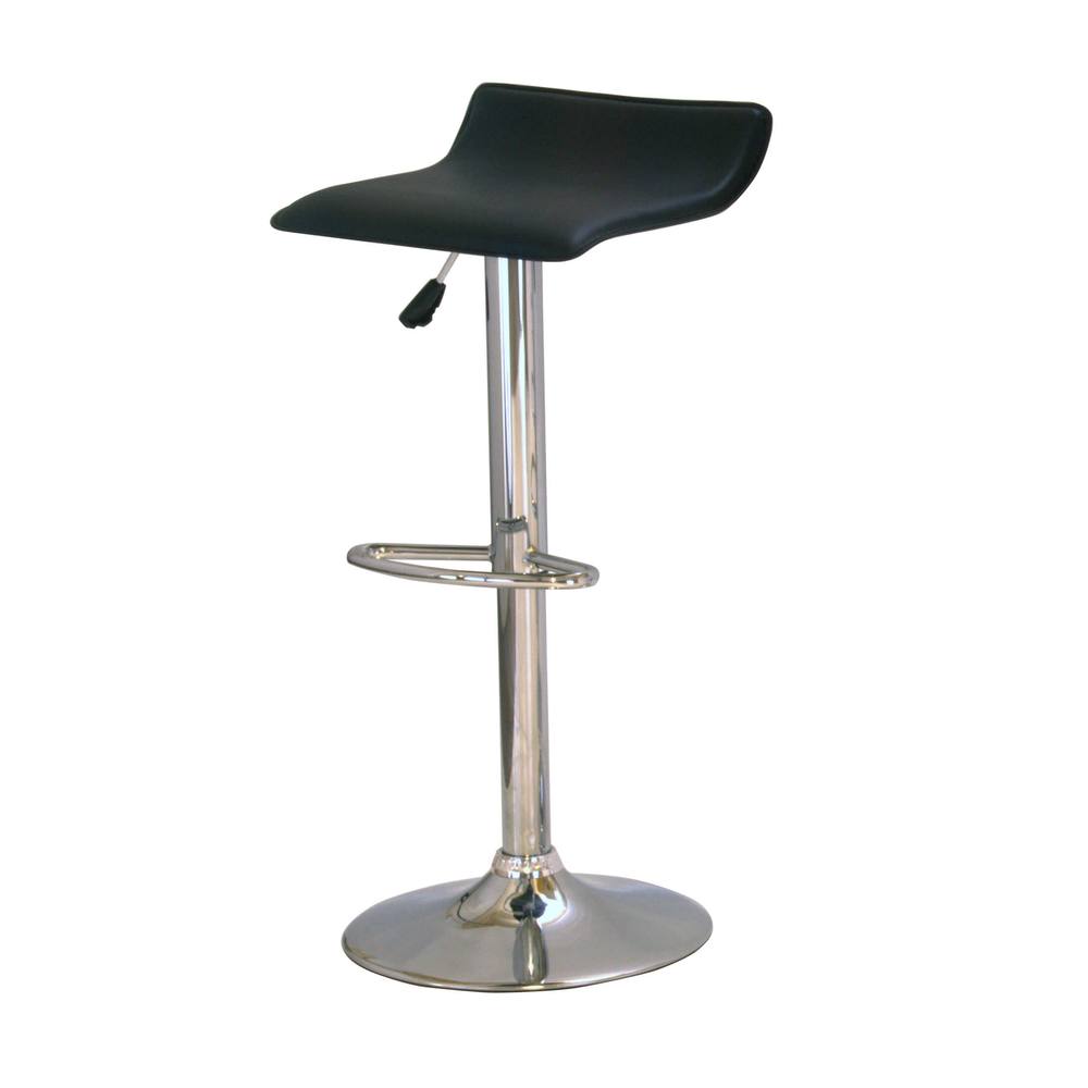 netfurniture Garpon Black Gas Lift Bar Stool - Sold in Pairs