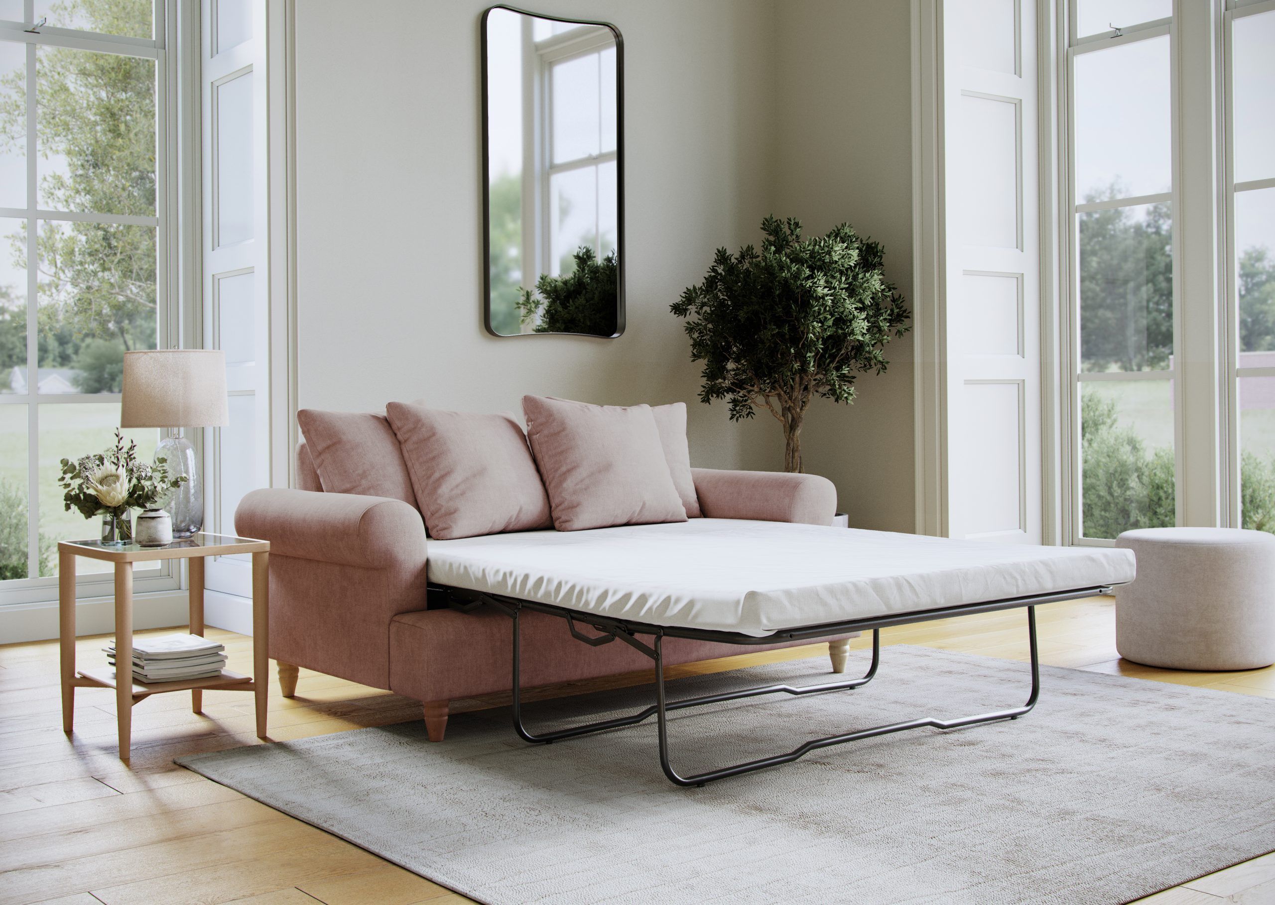 The Great Sofa Company Beatrice Sofa Bed Faro Soft Pink
