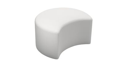 Luna Half Moon Footstool in Alabaster Brushed Linen Cotton - sofa.com