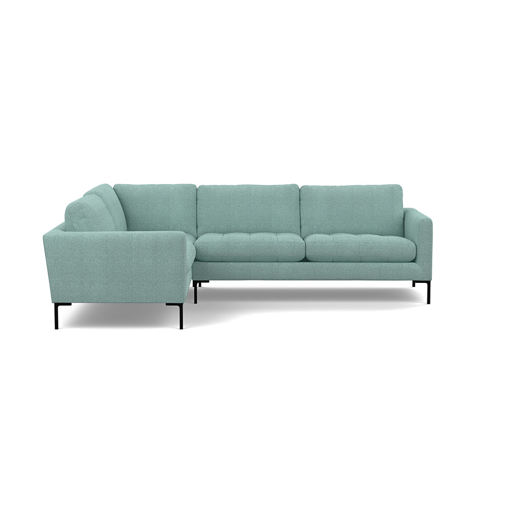 Heal's Eton Left Hand Facing Corner Sofa Tejo Recycled Teal Black Feet