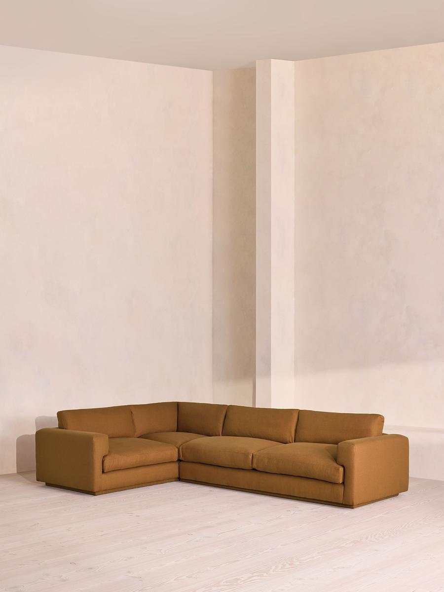 Mossley Left L-Shape Sofa, Linen, Ochre