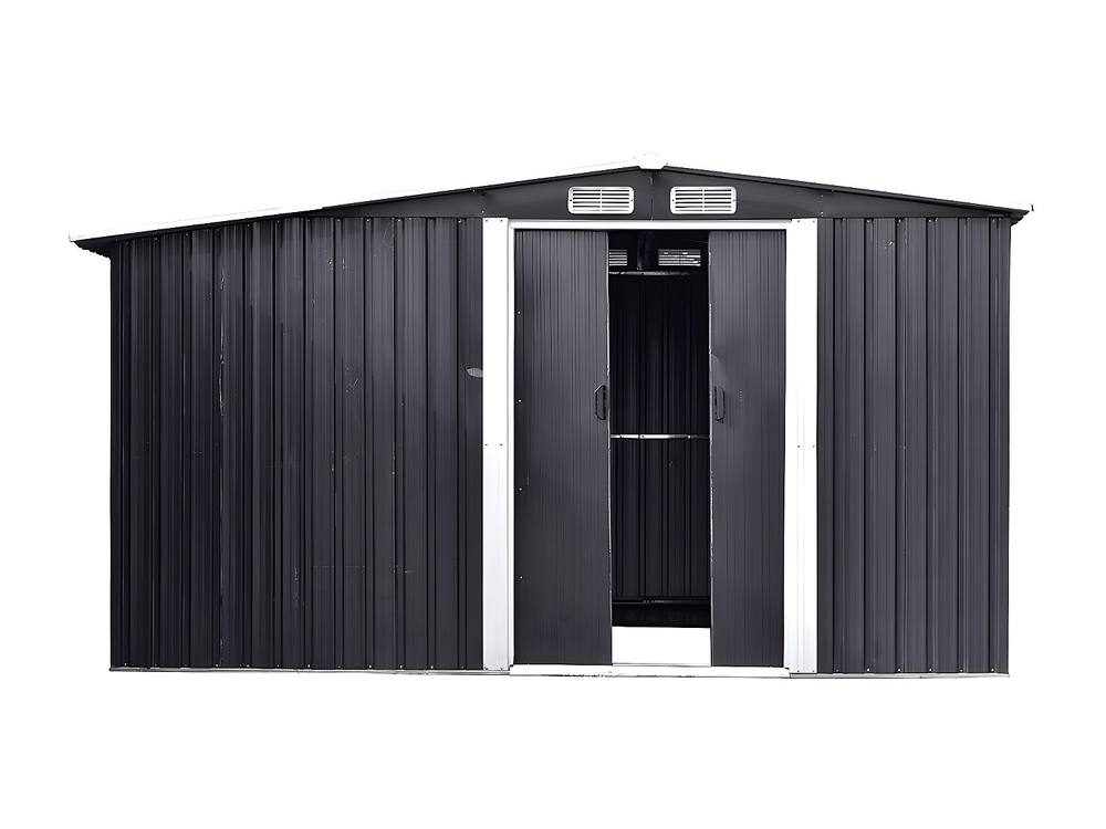 Vente-unique Metal Garden Shed With Grey Galvanised Steel Wood Shed 10.29 M² in Dark Grey 6