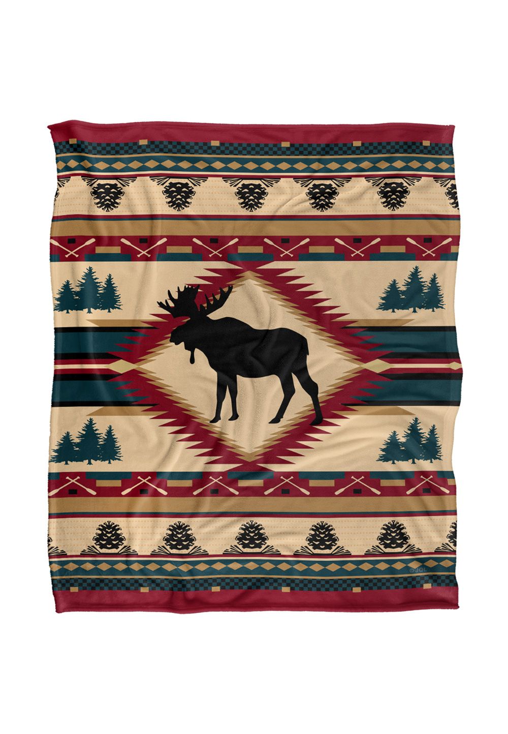 JQ Licensing Moose Lodge Silky Touch Super Soft Throw Blanket 152 X 127 cm in White