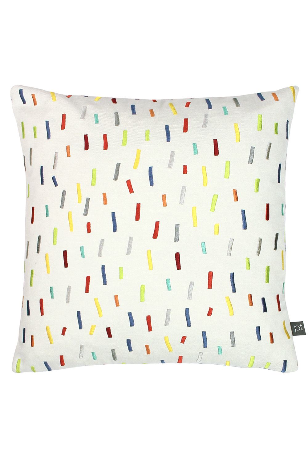 Prestigious Textiles Dolly Mixture Embroidered Soft Velvet Cushion in Cream