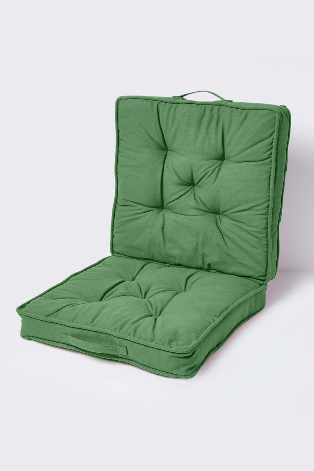 Homescapes Cotton Travel Support Booster Cushion in Dark Green
