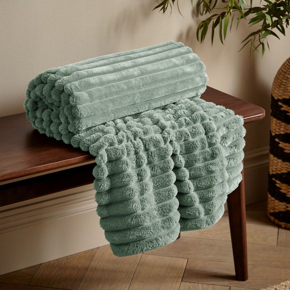 Cosy Ribbed Throw Blanket 130cm x 170cm