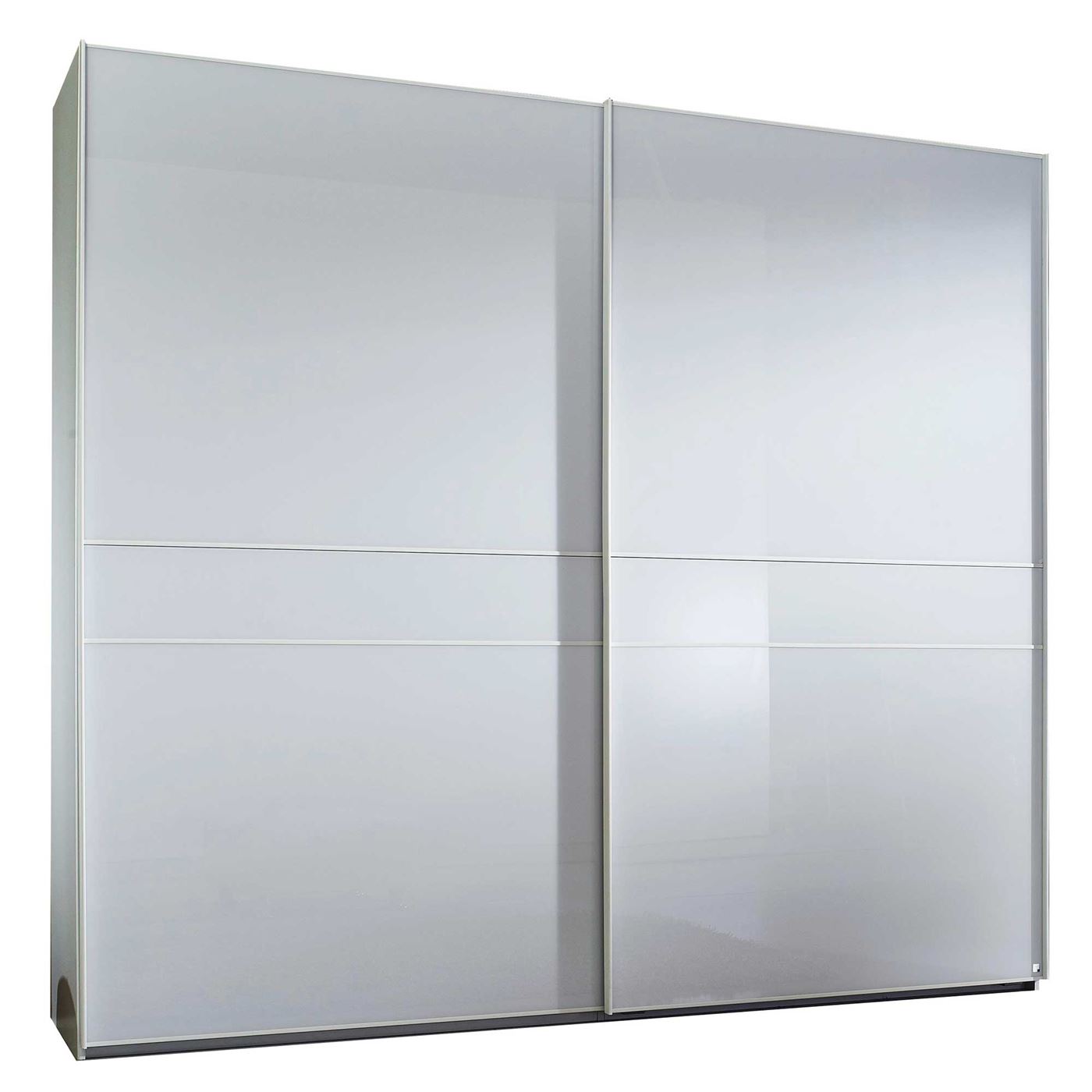 Tyrol 2 Door Sliding Wardrobe, Matt White and Crystal White